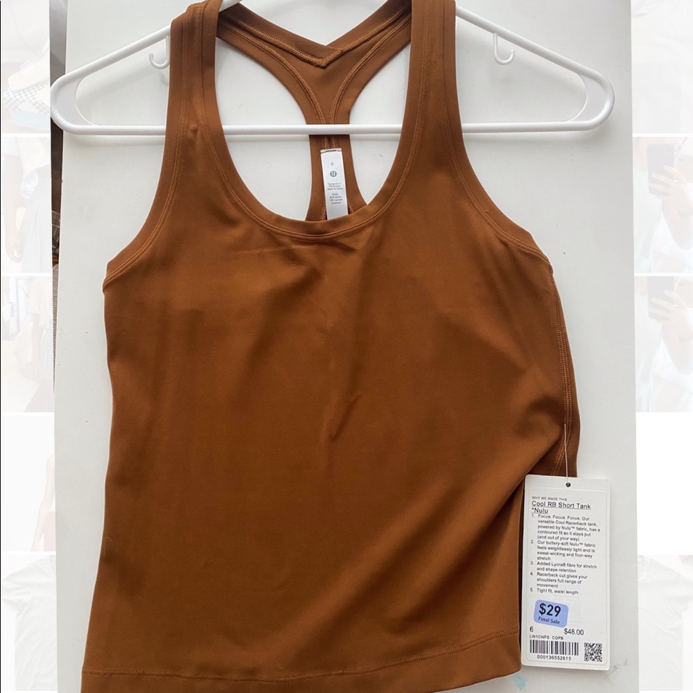 LULULEMON tank, brown size 6!! never worn!